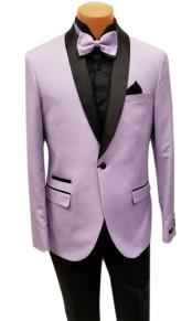  mens One Button Shawl Lapel Lavender Prom Wedding Tuxedo