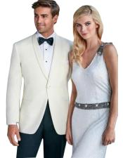 mensOneButtonTuxedoShawlLapelIvoryweddingSuit