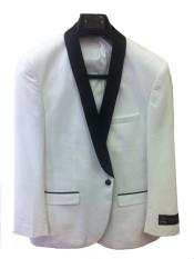  Button Slim narrow Style Fit formal tux Jacket White