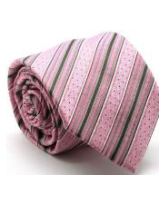  Premium Dotted Striped Ties Pink 