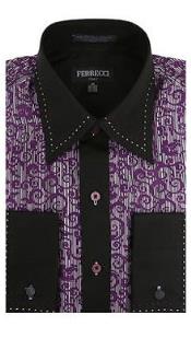  Toned Lay Down Collar Solid Accents Microfiber Design Paisley