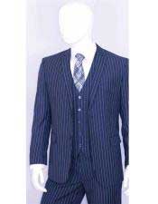 Mens Cobalt Blue and Pinstripe Suit