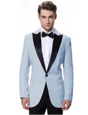  CH2251 Mens Powder Blue Jacket Black Lapel Tuxedos with