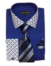  Mens Royal Blue Solid/Polka