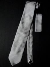  Neck Tie Set Silver With patterned