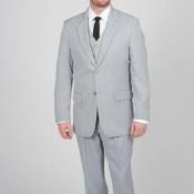 MensThreePieceSuit-VestedSuitSilverTwo-buttonVested