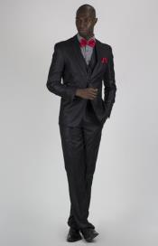  RM1566 Slim narrow Style Fit Suit Black