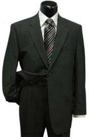  Jet Black Classic Two Button Style Superior Fabric Suit