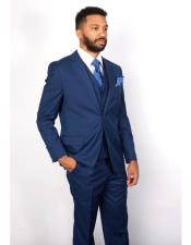   Mens 3 Piece Indigo Blue