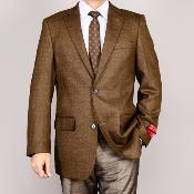  Brown color shade 2-Button Wool Fabric