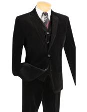  CH1671 Mens Black Two Buttons Pinstripe ~ Stripe corduroy