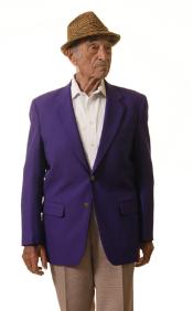  Breasted 2 Button Style Solid Purple color shade Blazer