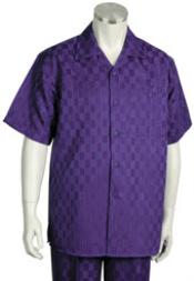 Short Sleeve Violet Dress Shirt