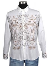  Mens Casuasl Shirt With Embroidered Design By Milano Moda