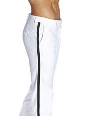  Mens White Classic Fit Flat Front