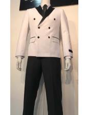  Double Breasted Tuxedo Mens White and