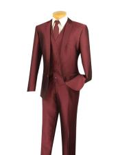   Mens 2 Buttons Wine Single