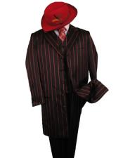  With Red Pinstripe Fashion Zoot Suit - Long Suit