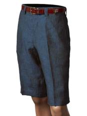  Inserch Brand Brand/Merc Linen Navy Flat Front Shorts