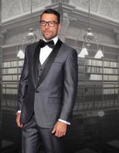  AC-298 One Button Classic Three Piece Sharkskin Suit With