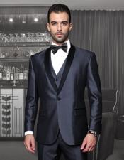  AC-294 One Button Classic Three Piece Shawl Collar Suit
