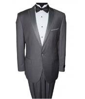  JSM-2411 Mens 1 Button Dark Grey Slim Fit Prom
