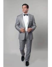  JSM-5573 Mens 1 Button Slim Fit Gray Prom suit