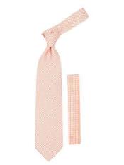   Orange Geometric Design Necktie With