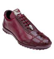 BelvedereOstrichSkinCasualExoticBurgundySneaker