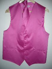  Pink Tuxedo ( FUESHA ) VEST & TIE SET