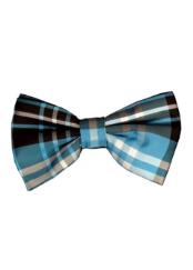   Mens Plaid Pattern Turquoise and