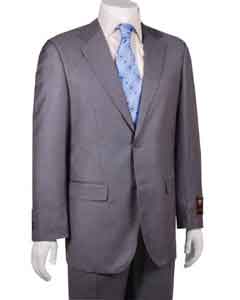  Solid Grey 2-button Suit 