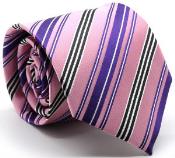  Premium Mutli-Stripe Tie Pink 