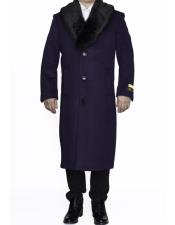   Mens Overcoat mens Removable Fur