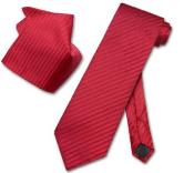  RA5831 red color shade Striped NeckTie & Handkerchief Matching