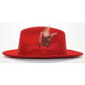 Mens Red Fedora Hat