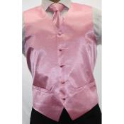  Shiny Pink Microfiber 3-Piece Vest 