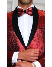 UniqueShinyFlashyFashionPromTuxedo2TonedRed