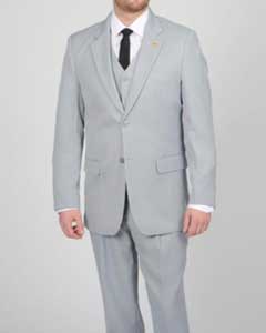  Silver Two Button Vested Suit 