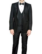  GD1605 Mens Single Breasted Slim Fit Black 3 Piece