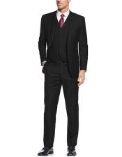  Caravelli Mens Black 3-Piece Single Breasted