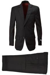  SM4810 Boys Black Husky Wool Blend Suit