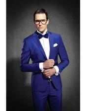  Blue Slim Fit Notch Lapel Suit
