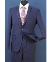  GD1708 Mens Midnight Blue Two Toned And Fashion Trim