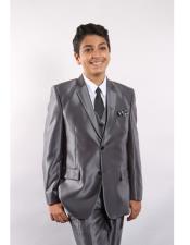  JSM-5745 Boys 5 Piece Single Breasted Silver Suit Vested
