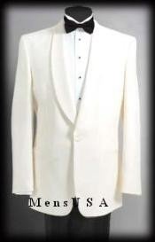  Button Style Shawl Lapel Dinner Jackets - Ivory (Cream