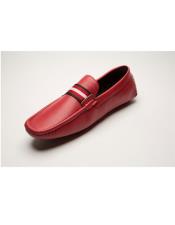  GD1085 Mens Slip-On Style Fashionable Red Loafer Shoes
