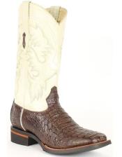  JSM-4152 Mens King Exotic Wide Square Toe Smooth Caiman