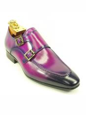 MO494 Mens Fashionable Double Monk Straps Loafer Mens Purple