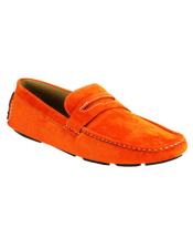  JSM-5307 Mens stylish Casual Slip-On Loafer Orange Shoes